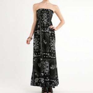 PacSun Strapless Smocked Bodice Boho Maxi Dress